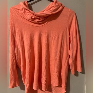 Loose orange turtleneck